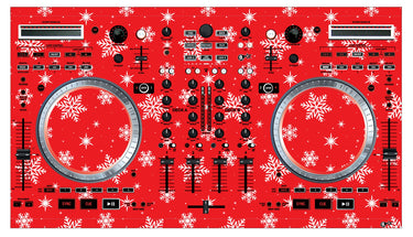 Numark NS 6 Skin X-MAS Red Snowflakes